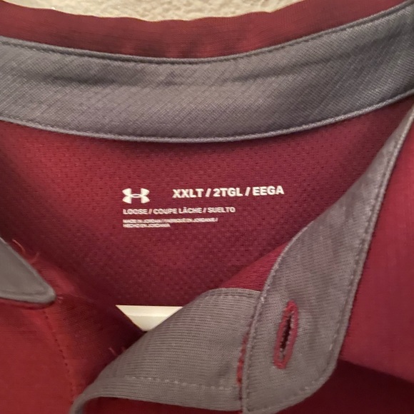 Under Armour maroon golf shirt 2XL 100% polyester - Picture 2 of 2